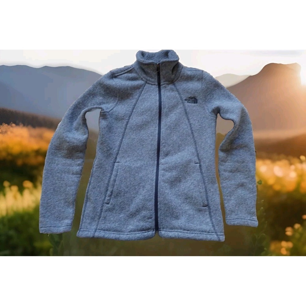 The North Face Fleece Jacket Women Small Grey Excellent Full‎ Zip Sweater Knit